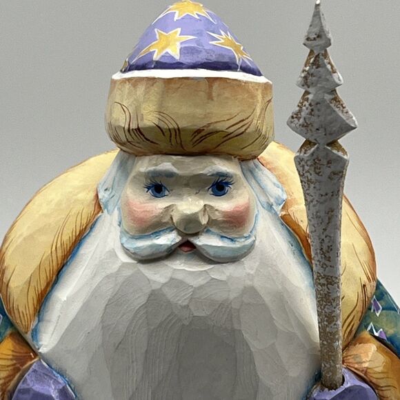 Handpainted Russian/Ukrainian Linden Wood Carved Santa 6" Christmas Angel Bunny - Picture 2 of 11